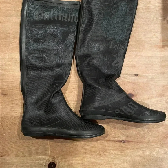 HENRY FERRERA Pull-on Rain Boots Sz 9 Preppy/Dark Academia/Academia - Picture 8 of 9